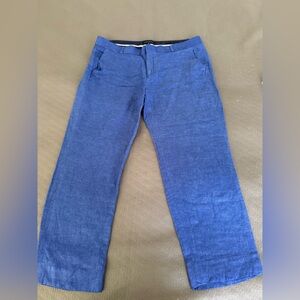 Banana Republic Avery blue linen pants women’s 12 summer travel cotton flowy 💙
